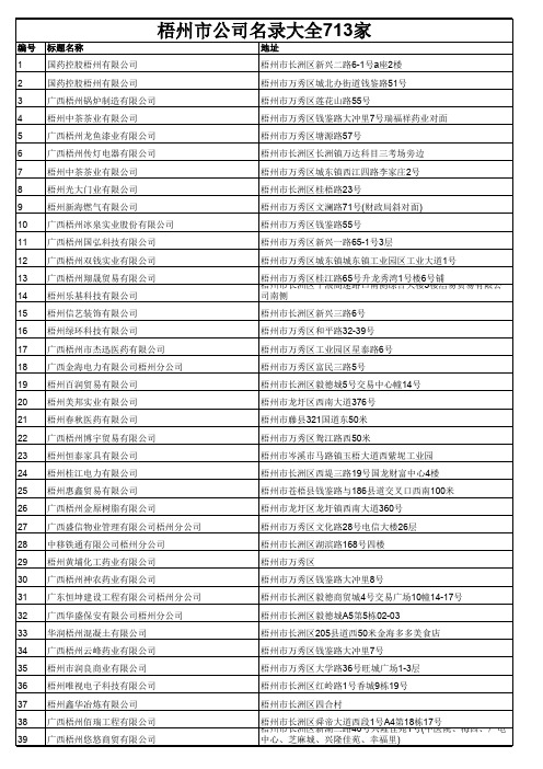梧州市公司名录大全713家