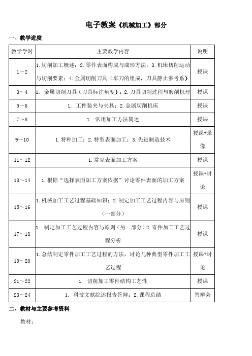 机械工艺基础电子教案