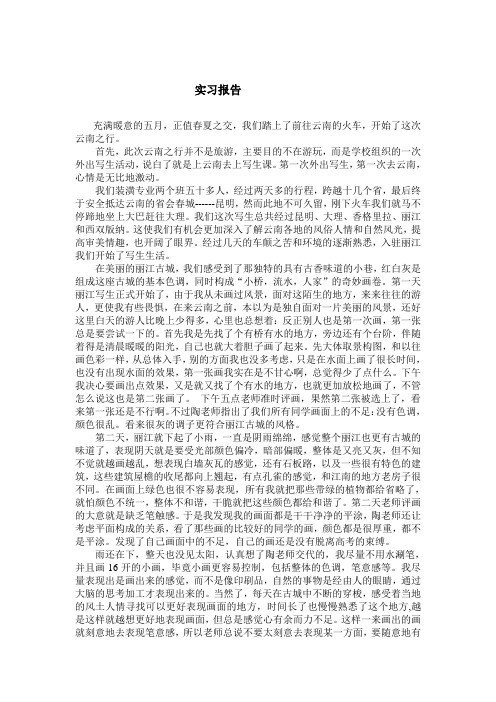 云南写生实习报告