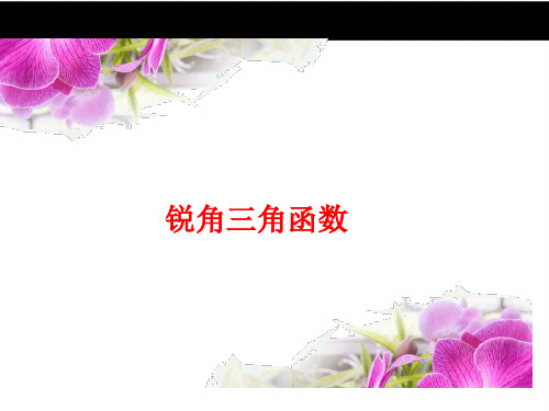 初中数学九年级上册 26.1   锐角三角函数    课件