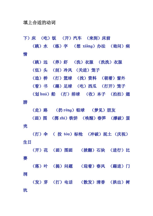 填上合适的动词