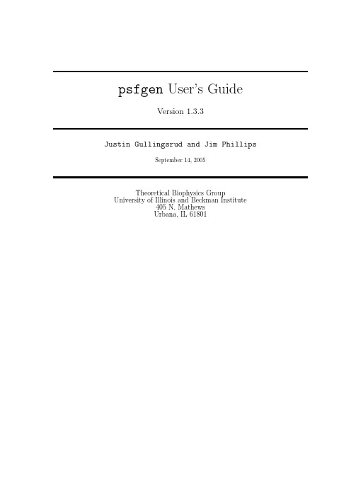 psfgen User's Guide