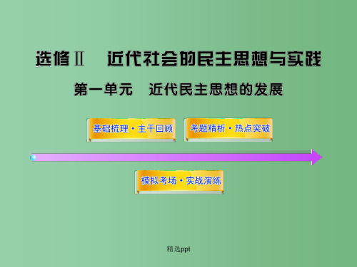 高中历史全程复习方略配套课件 第1单元 近代民主思想的发展 岳麓版选修2