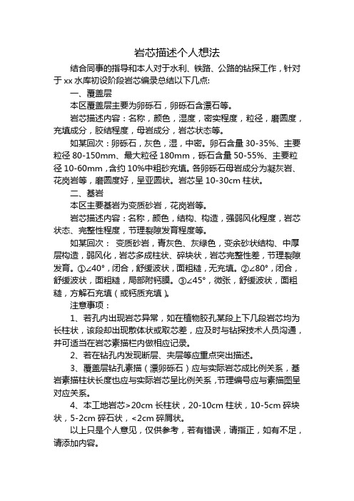 岩芯编录指导说明