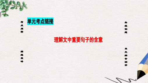 高中语文第二单元跨越时空的美丽单元考点链接理解文中重要句子的含意课件鲁人版必修1