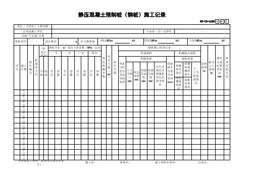 001-GD-C2-4228 静压混凝土预制桩(钢桩)施工记录