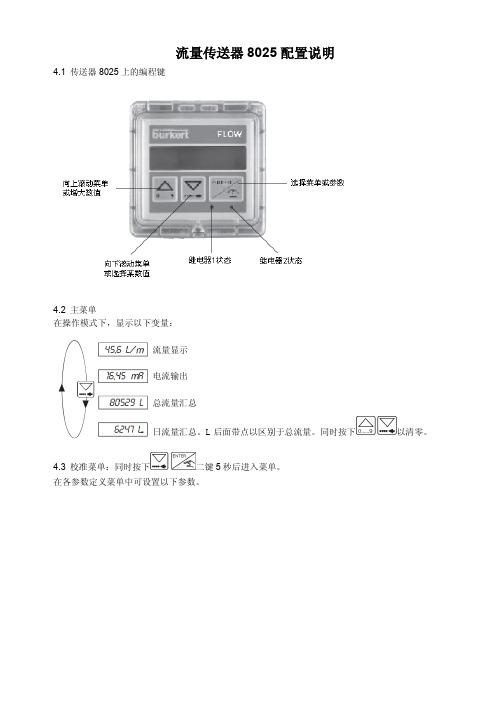 流量传送器8025配置说明