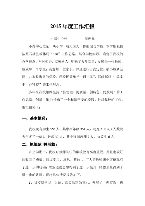2015年度工作汇报