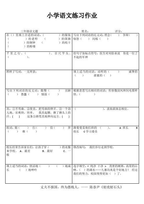 小学三年级语文每日过关训练 (90)