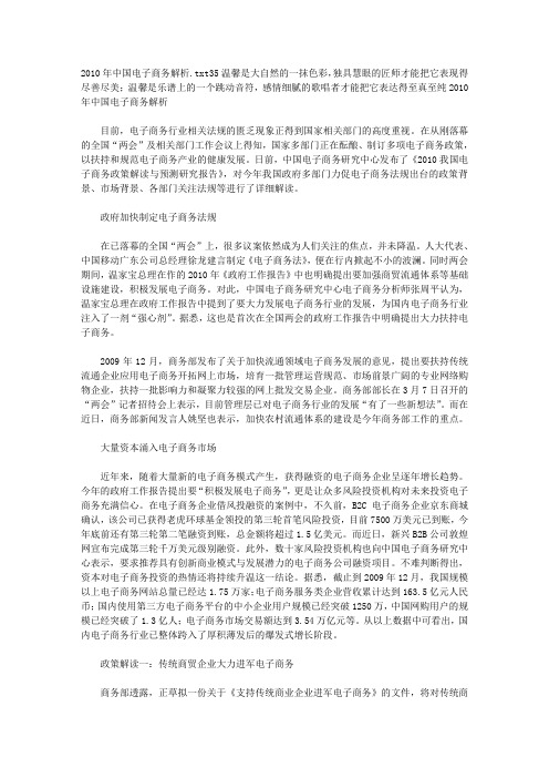 2010年中国电子商务解析