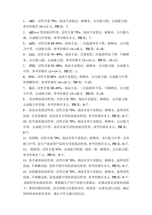 常见表活优缺点