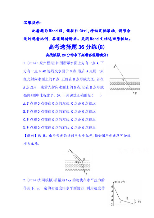2015届高考物理第二轮冲关复习题21