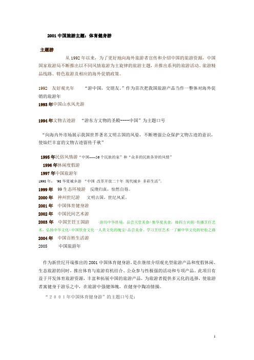中国体育健身游专题