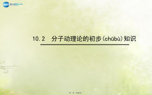 八年级物理下册 10.2 分子动理论的初步知识课件 (新版)粤教沪版