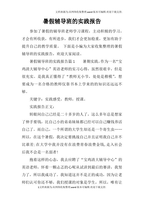 暑假辅导班的实践报告