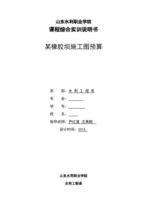 橡胶坝造价实习