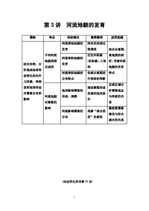 2021高考地理精准大一轮复习新高考地区专用讲义：第4章 第3讲 河流地貌的发育