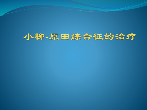 小柳原田综合症医学PPT课件