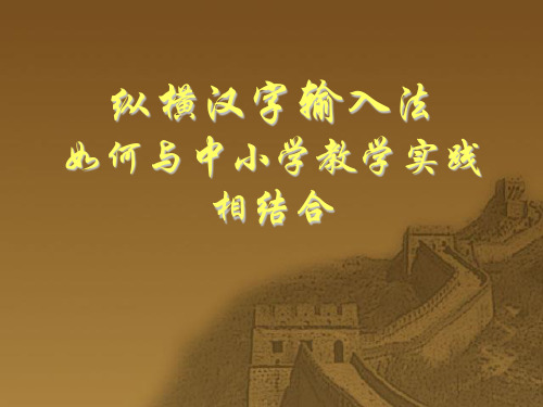 纵横汉字输入法如何与中小学教学实践相结合