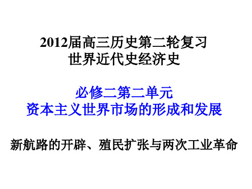 历史高考第二轮复习世界近代史世界市场