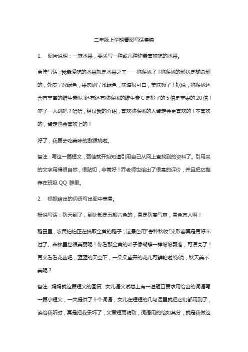 二年级上学期看图写话集锦