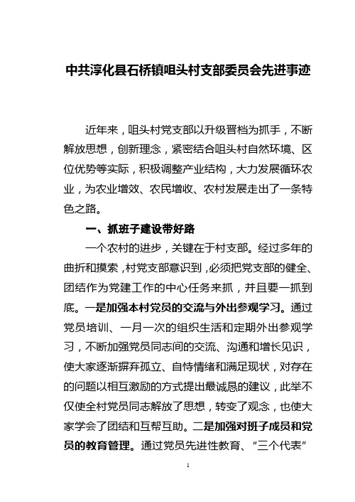 咀头村先进事迹