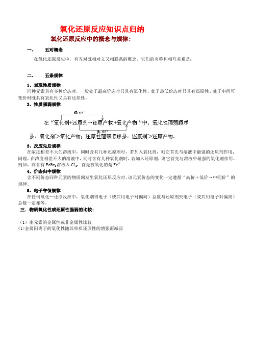 二_3_氧化剂和还原剂知识点汇总
