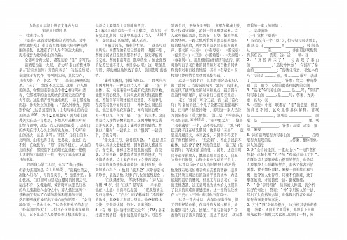 人教版八年级上册语文课内古诗知识点归纳汇总