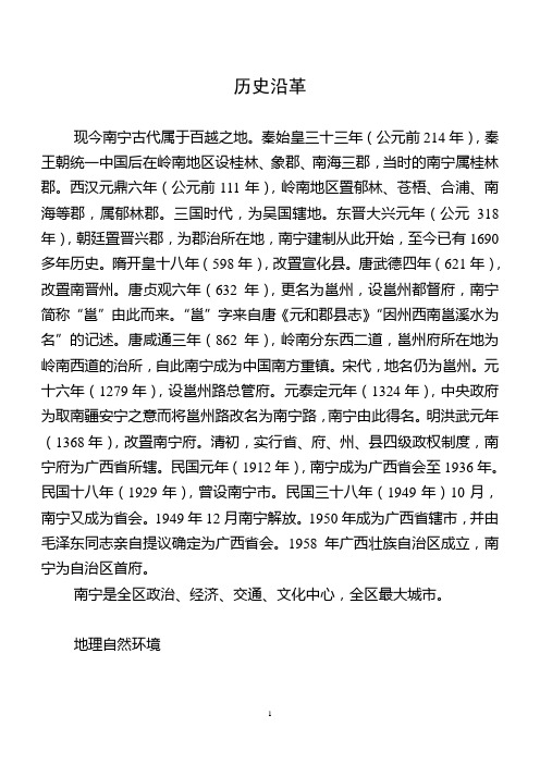 2010版南宁概况文字