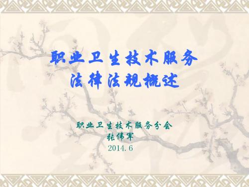 职业卫生技术服务法律法规概述-张伟军