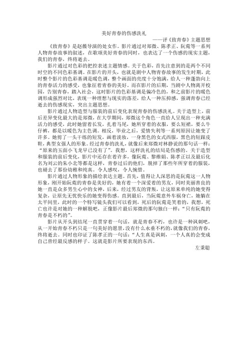 致青春评论