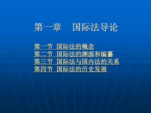 第一章  国际法导论