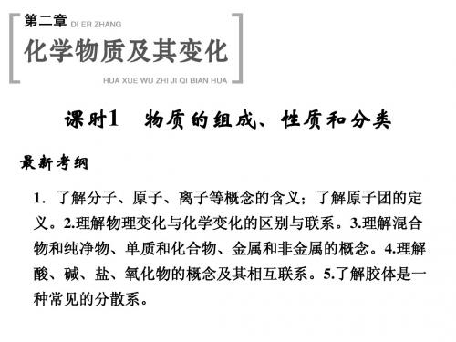 (新课标)2015届高考化学一轮总复习 第二章 课时1 物质的组成、性质和分类课件