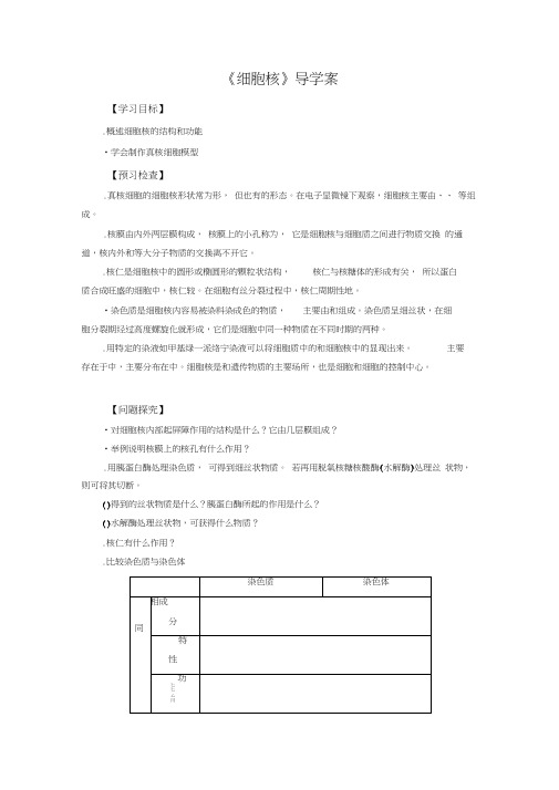 《细胞核》导学案1