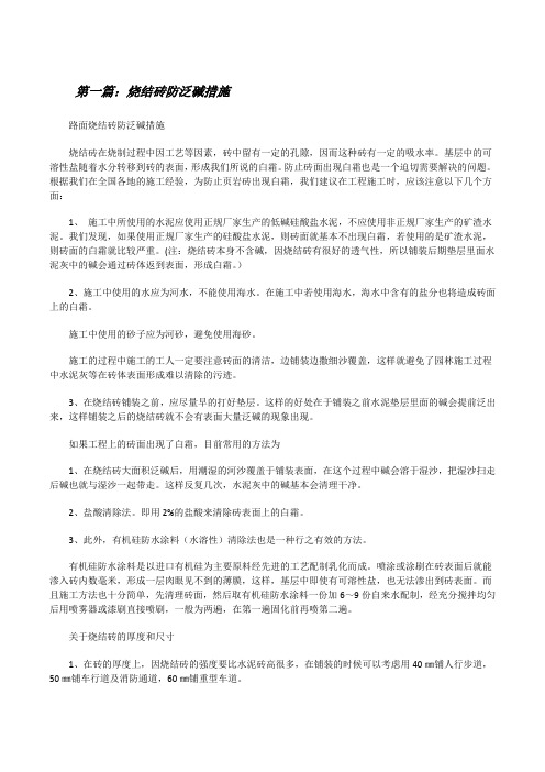 烧结砖防泛碱措施(5篇)[修改版]