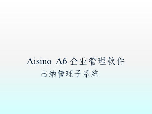 出纳管理ppt课件