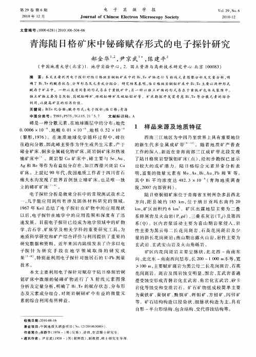 青海陆日格矿床中铋碲赋存形式的电子探针研究
