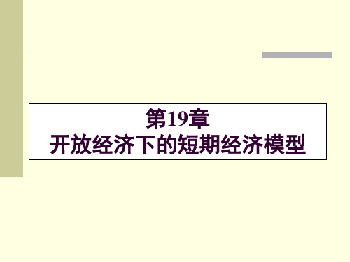 高鸿业五版宏观经济学第19章【精选】