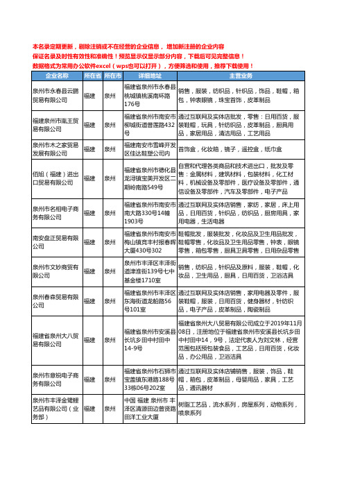 新版福建省泉州首饰钟表工商企业公司商家名录名单联系方式大全42家