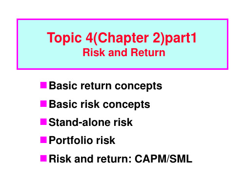 2章Risk and Return 学习课件,财务管理英文版