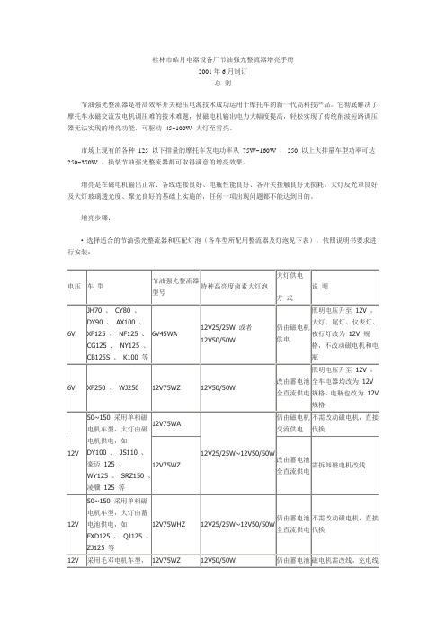 节油强光整流器增亮手册