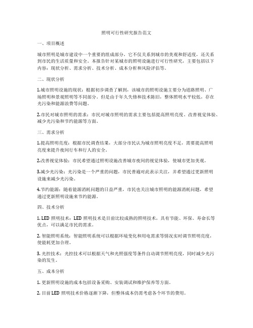 照明可行性研究报告范文