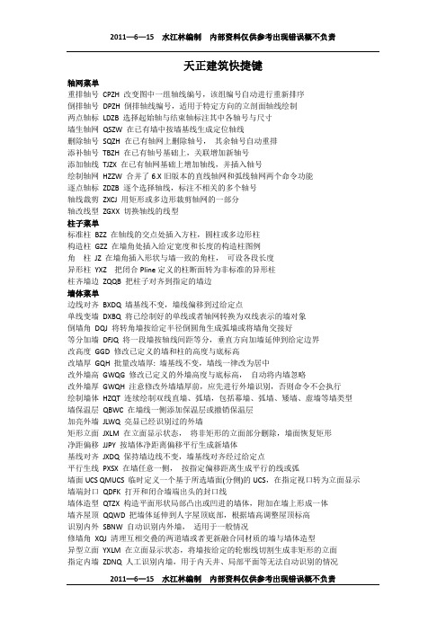 天正常用命令快捷键