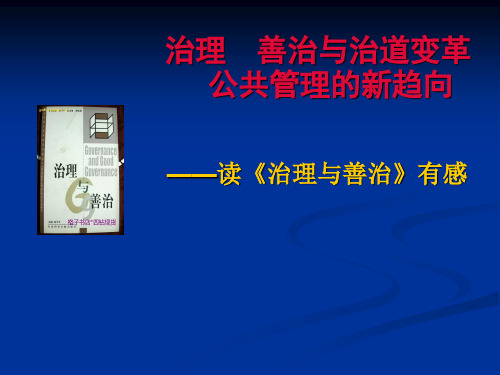 治理  善治与治道变