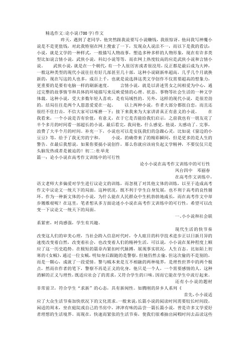 论小说(700字)作文