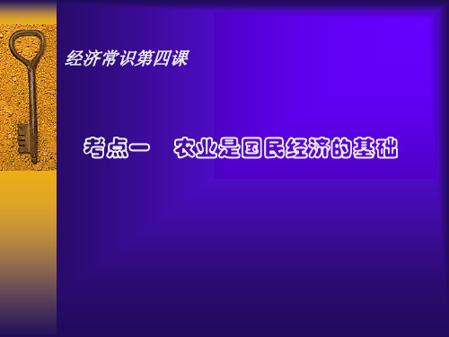 最新-高三政治课件原创农业是国民经济的基础高三复习   精品