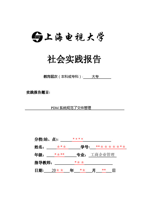 上海电大-开大-社会实践报告