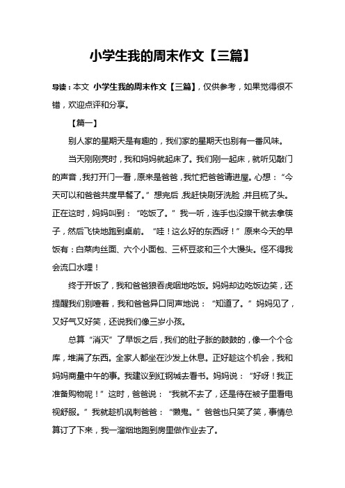 小学生我的周末作文【三篇】