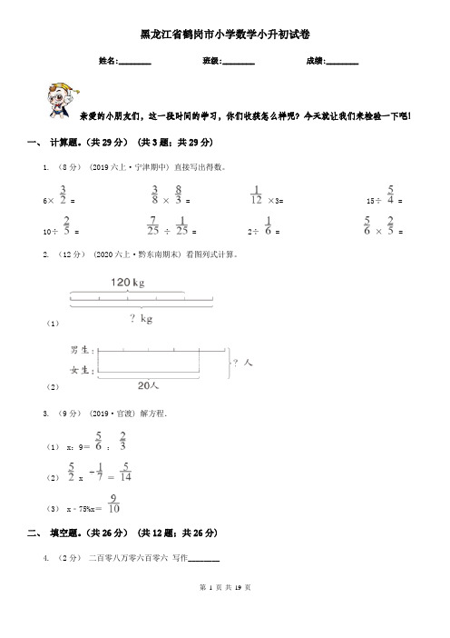 黑龙江省鹤岗市小学数学小升初试卷
