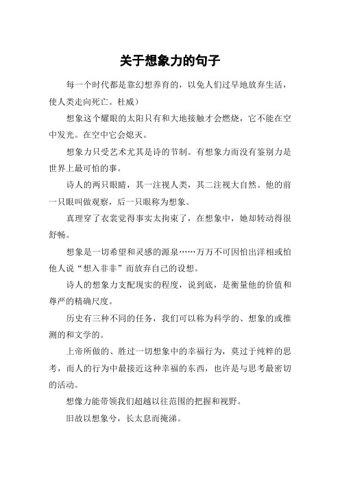 关于想象力的句子_1